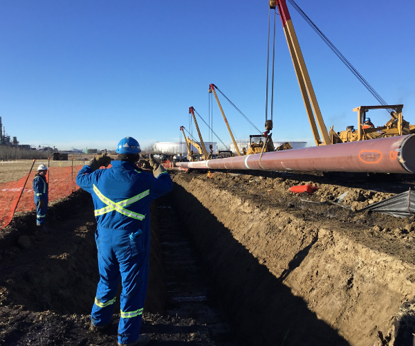 Digging Awareness Laying Down Pipe